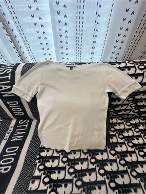 Lauren Ralph Lauren Cream Short Sleeve Knit Tee